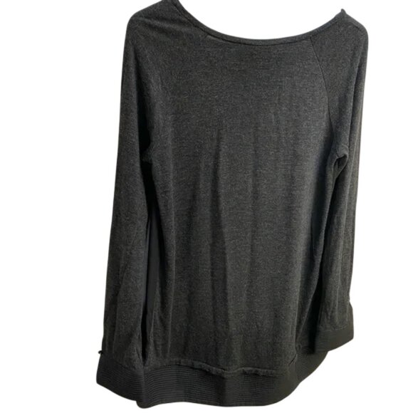 Weekend Max Mara silk panel long sleeve top black women's size L - Picture 4 of 10